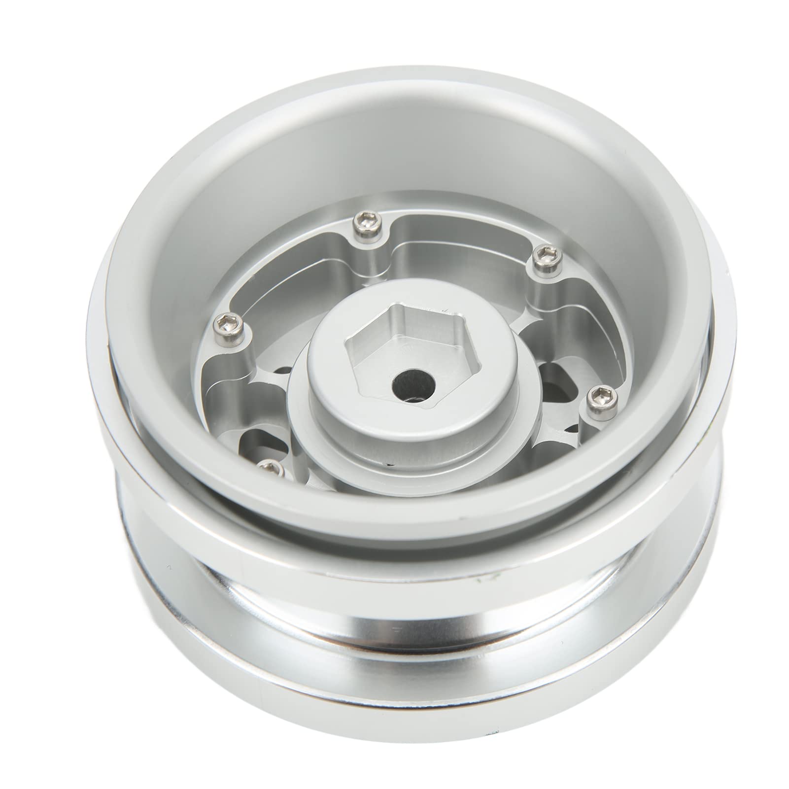 Alomejor 2,9 -calowa Piaste Koła w Trwałym Stopie Aluminium dla Axail SCX6 1/6 RC, RC z Samochodem Opornym na Samochód z stabilnością i wydajnością (SILVER)