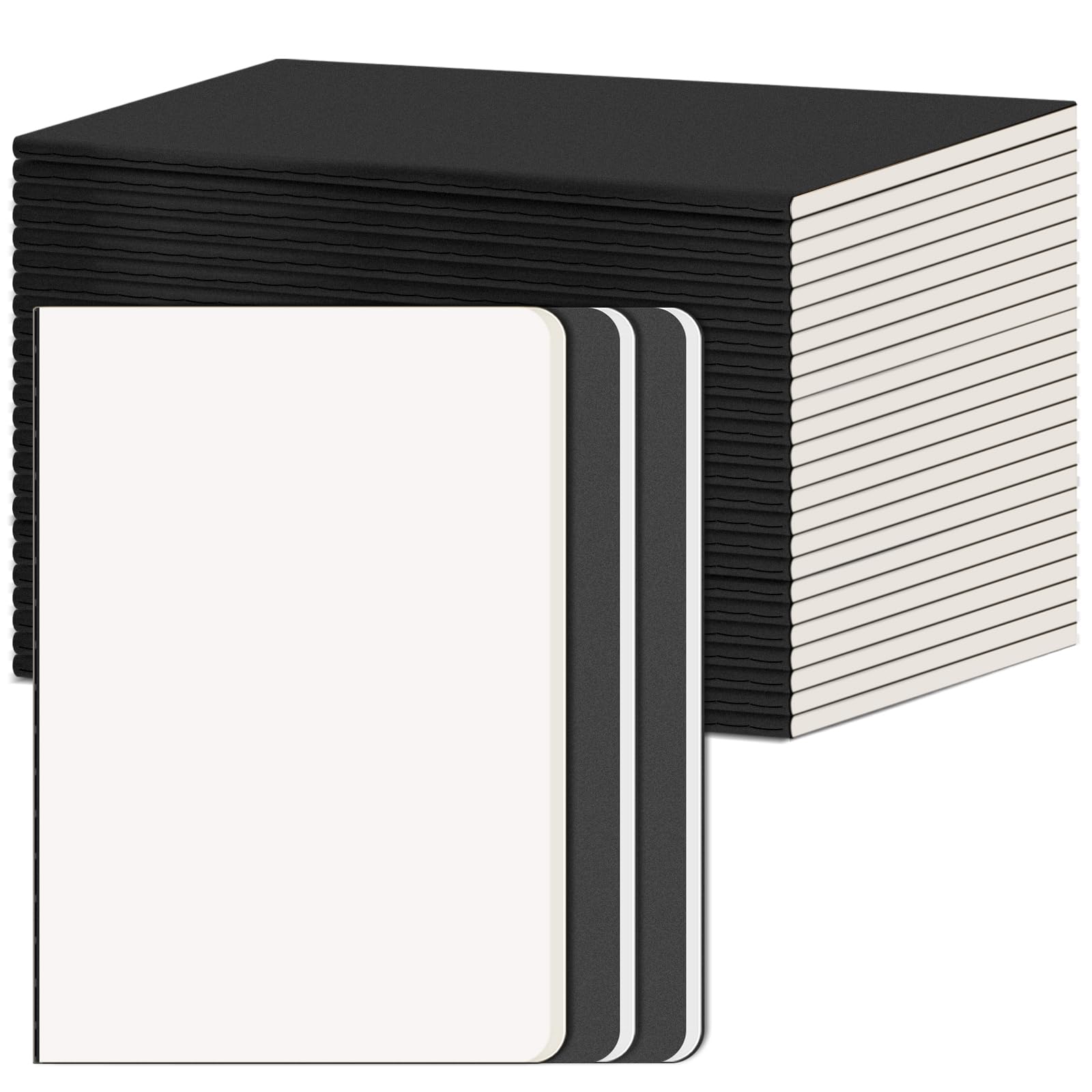 RITOLLO 26 Pack A5 Blank Notebook, Black Kraft Cover Plain Notepad, Premium Travel Journal for School, Office & Work, Note-Taking, Sketching & Daily Use