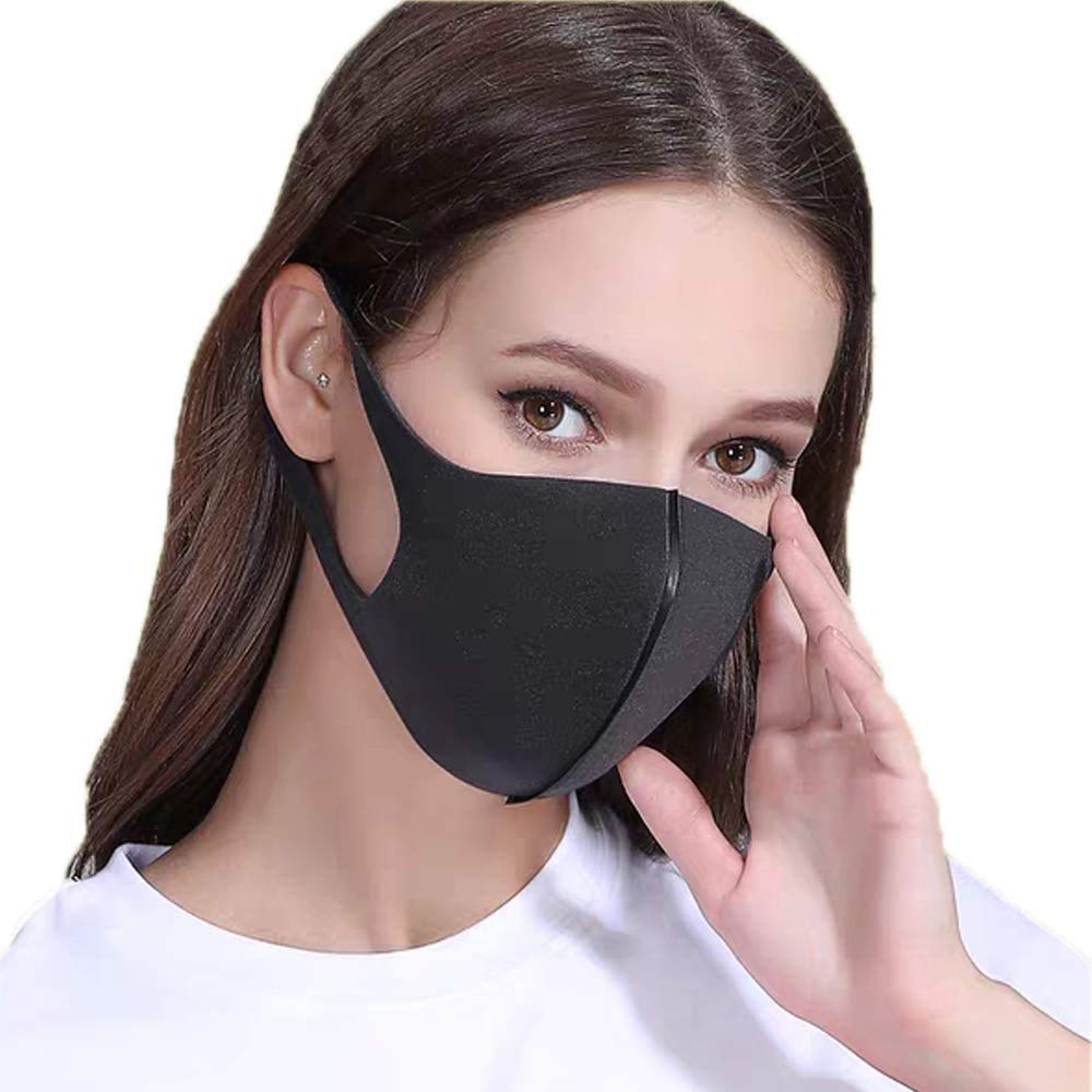 Rzf 6 Pcs Unisex Black Face Mouth Mask Washable Reusable Cloth Masks for Men Women, Dust Masks for Outdoor Activities Cycling Camping Gardening Travel,Child