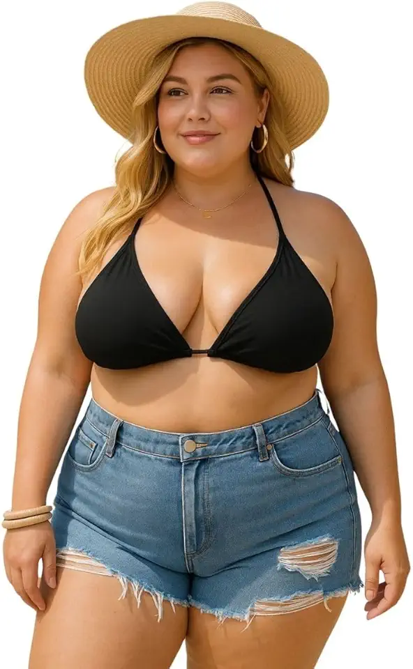 Top de Biquíni Cortininha Plus Size Marquinha Tamanho Grande