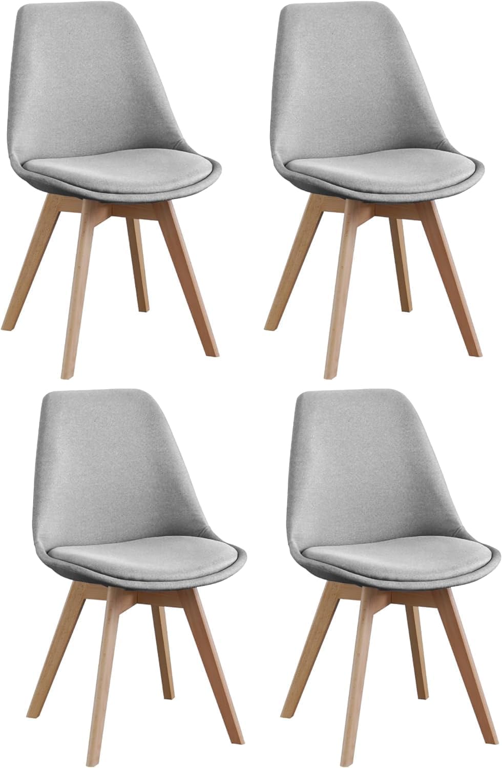 SHIITO | Modelo Otto - Pack de 2 Sillas de Comedor de Estilo Nórdico | Tapizadas con Tela | 41.5 x 43 x 83 - Color Visón | Diseño Sencillo y Elegante | con Patas de Haya — view 7