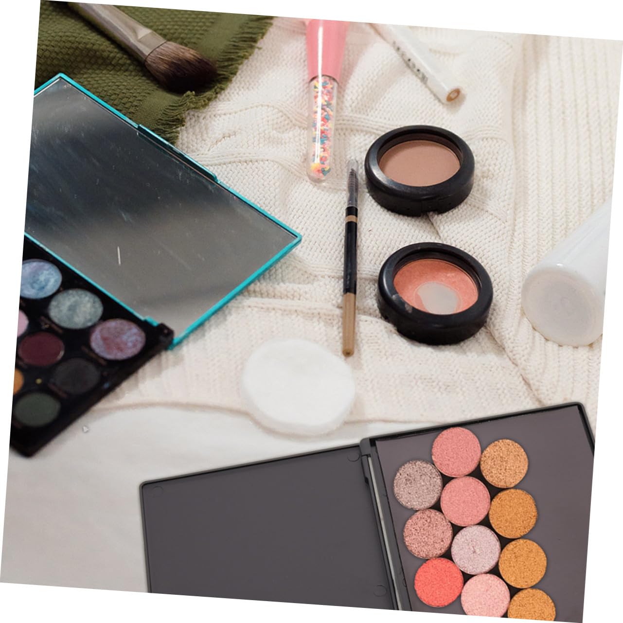 Palette di Ombretti Magnetiche Vuote 2 Pezzi in Abs Resistente per Applicazioni Fai da Te e Make Up On-the-go, Contenitore Cosmetico Pratico e Durevole Nero