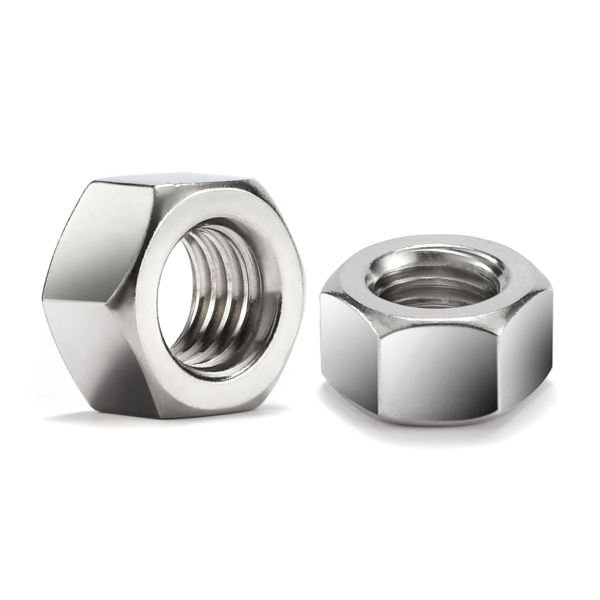 M6 x 1.0mm Hex Nuts 100Pcs 304 Stainless Steel 18-8, Full Thread, Hex Drive, Bright Finish by SG TZH