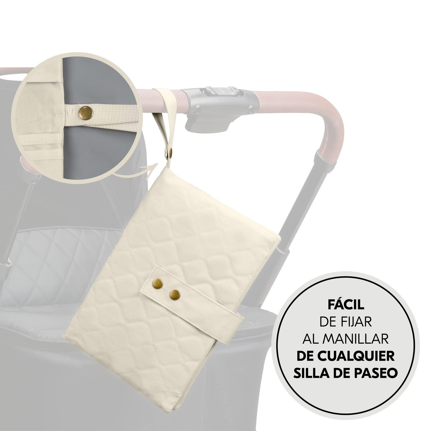 Hauck Cambiador Bebe Portátil, Pañalera Con Asa Para Cochecito, Bolso Lavable de Fibras