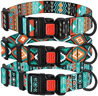 CollarDirect Nylon Dog Collar with Buckle Tribal Pattern Puppy Adjustable Collars for Dogs