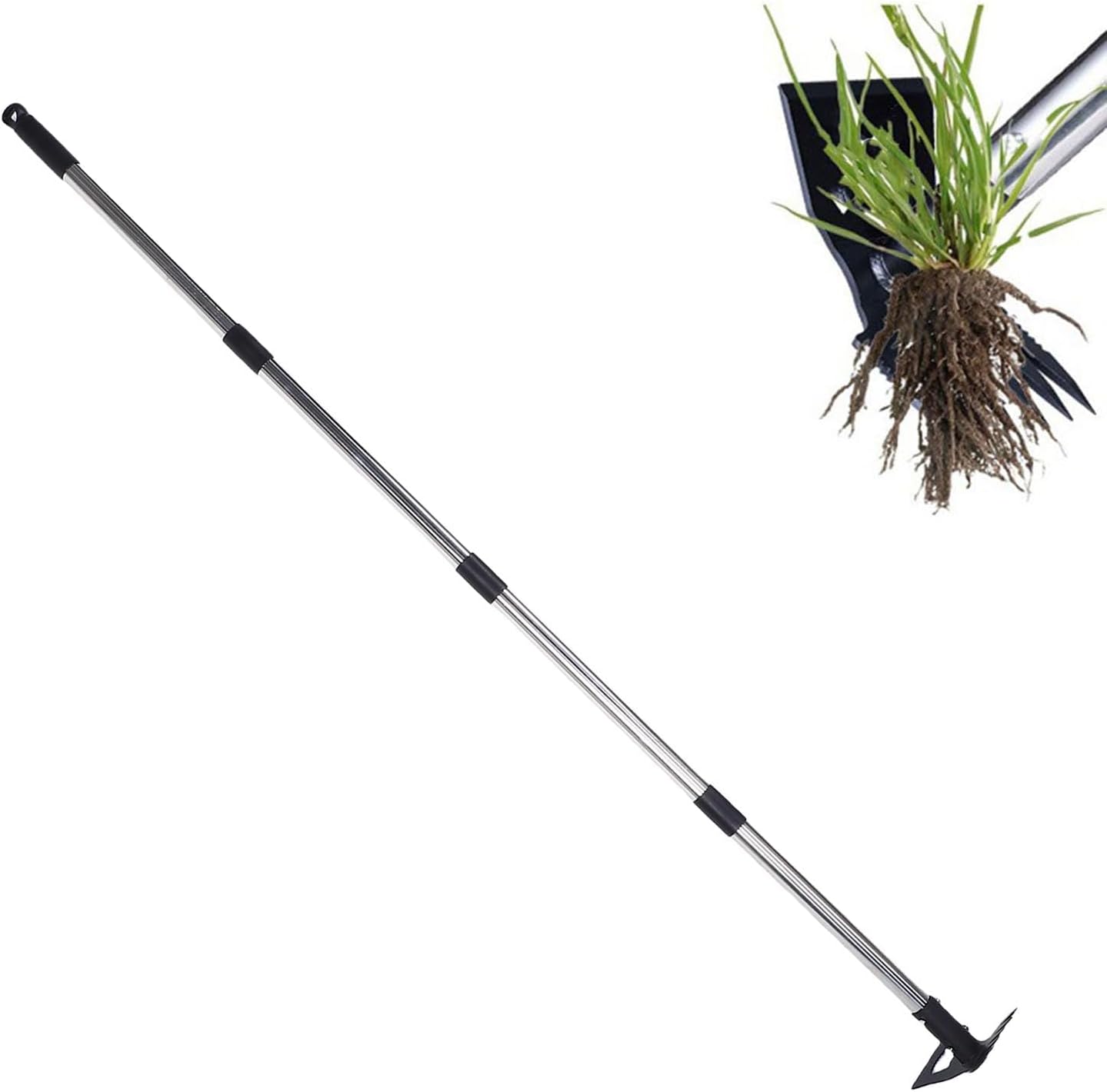 Hoe Garden Tool, 63 Inch Weed Hoes with 5 Tines Hoe Cultivator, Long Handle, Hand Weeder Tools for Weeding Planting Gardening Outdoor - Image 1 of 9
