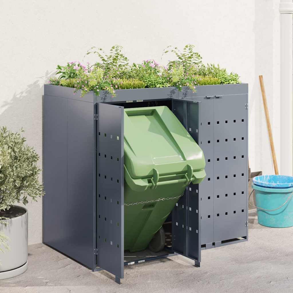 Genérico Almacenamiento de Cubos Wheelie para 2 Cubos Gris Claro,Casa y jardín,Productos del hogar,Accesorios para contenedores de residuos,Soportes para contenedores de residuos-3394748