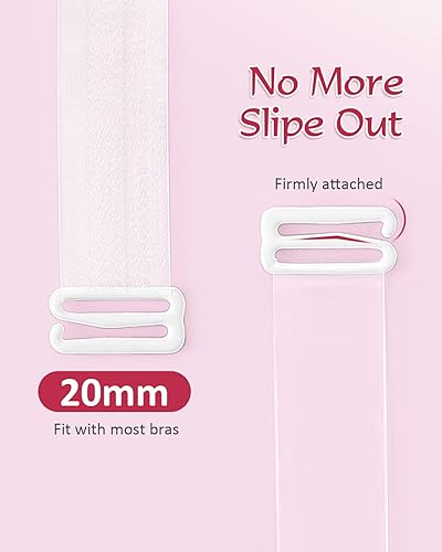 Miniatura 4 de Rovtop Correa invisible para brasier, correa de sujetador transparente, correas ajustables de 0.866-1.772 in, correas de repuesto transparentesmate