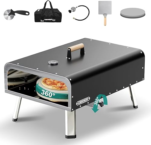 NAIZEA Horno de pizza para uso en interiores y exteriores, horno de pizza de gas de 16 pulgadas para exteriores, propano, horno de pizza portátil