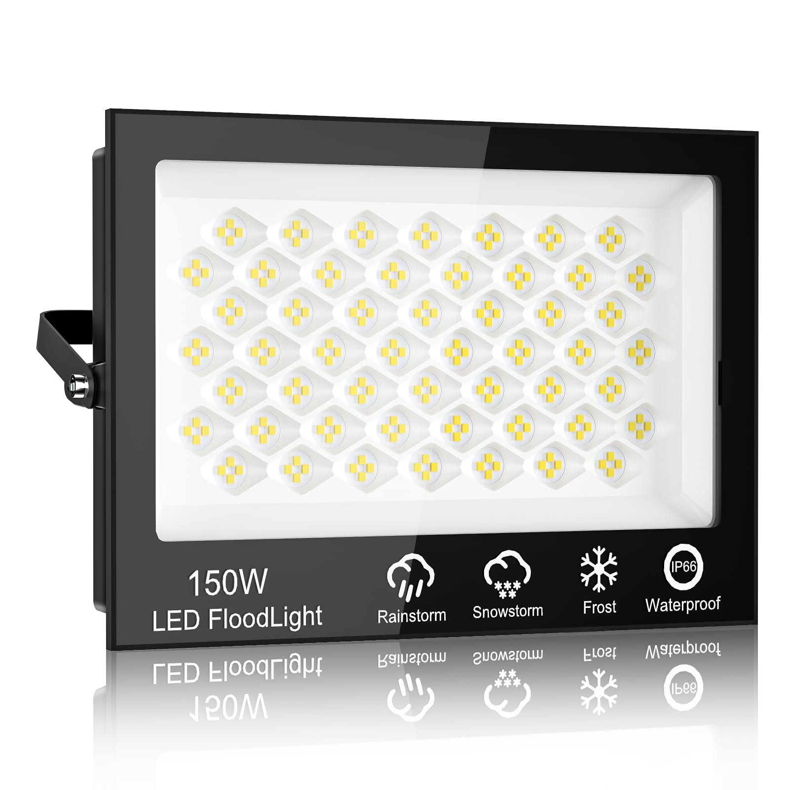 Sararoom 150W LED Flood Light Outdoor, 15000LM Outside Security Lights, 6500K Daylight White Floodlight with 208 LED Beads