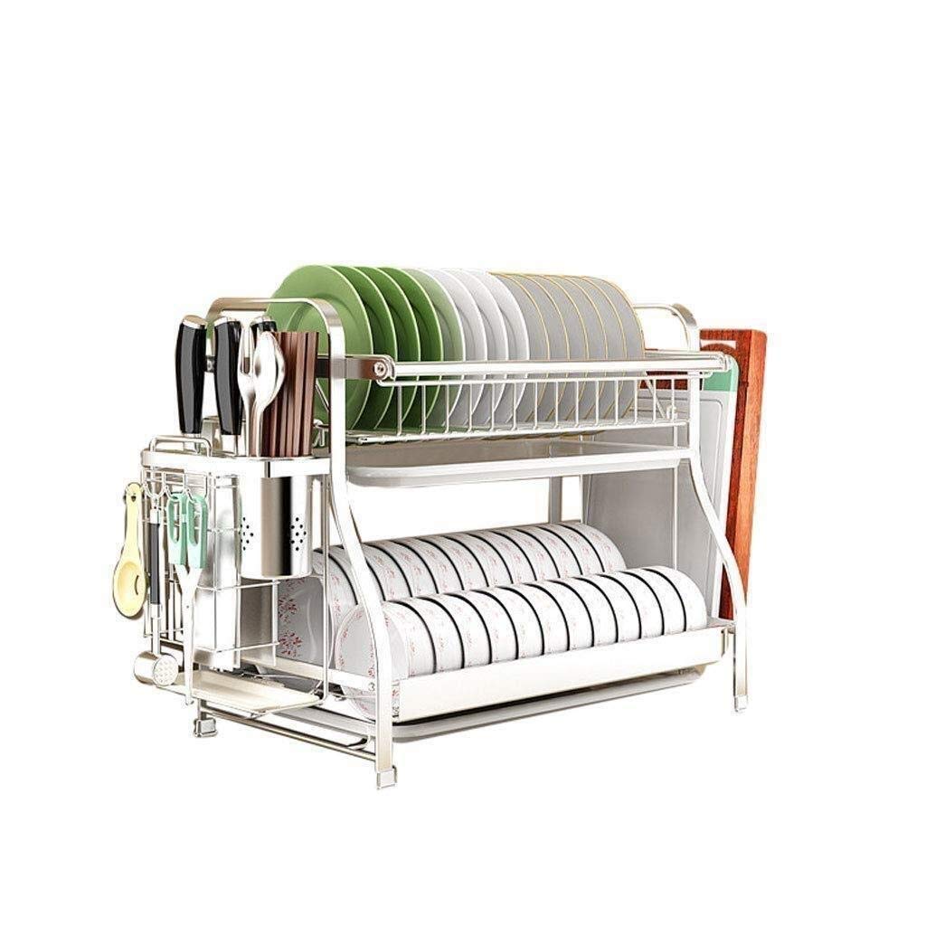 GTHTUHFD Spice Rack Organizer, Storage Rack Stainless Steel Dish Rack Countertop Drain Dish Rack Kitchen Rack Storage Supplies Dry Dish Rack Shelf