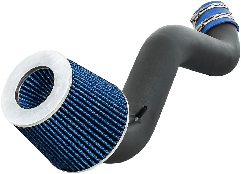 RSG MATT BLACK PIPE with BLUE Short Ram Intake Kit with Filter Compatible For 2005-2010 Grand Cherokee/Commander 3.7L V6