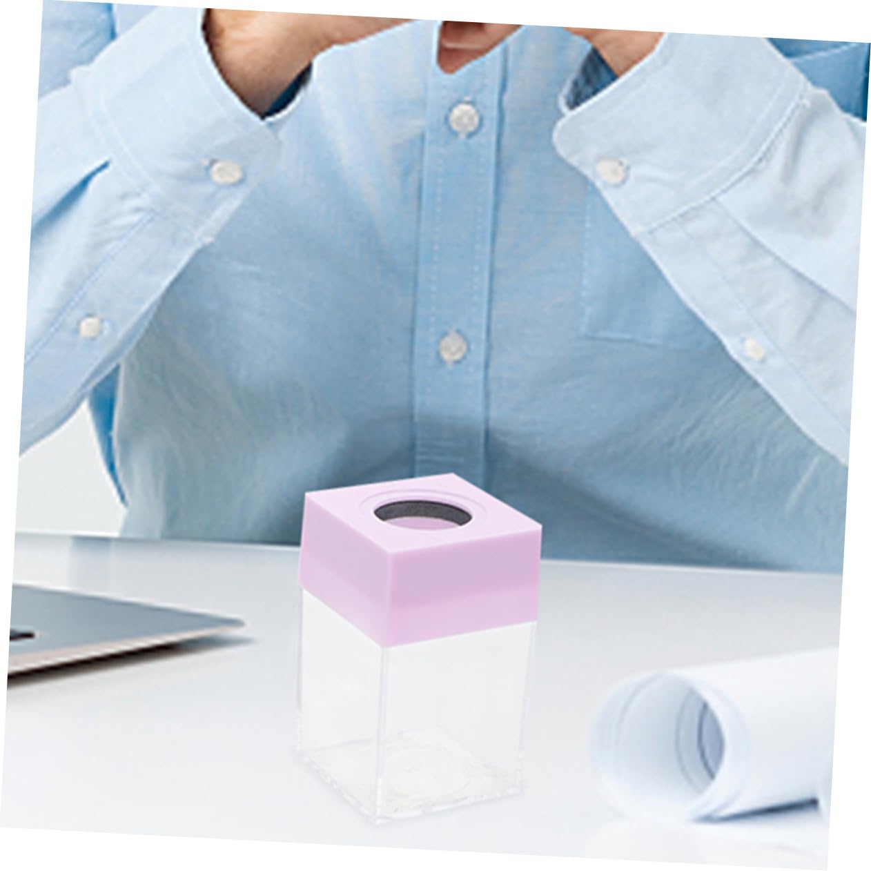 NUOBESTY 10pezzi Dispenser Magnetico Per Graffette Colorate Supporto Per Ufficio Trasparente Contenitore Quadrato Per Graffette Creativo Per Studenti e Ufficio