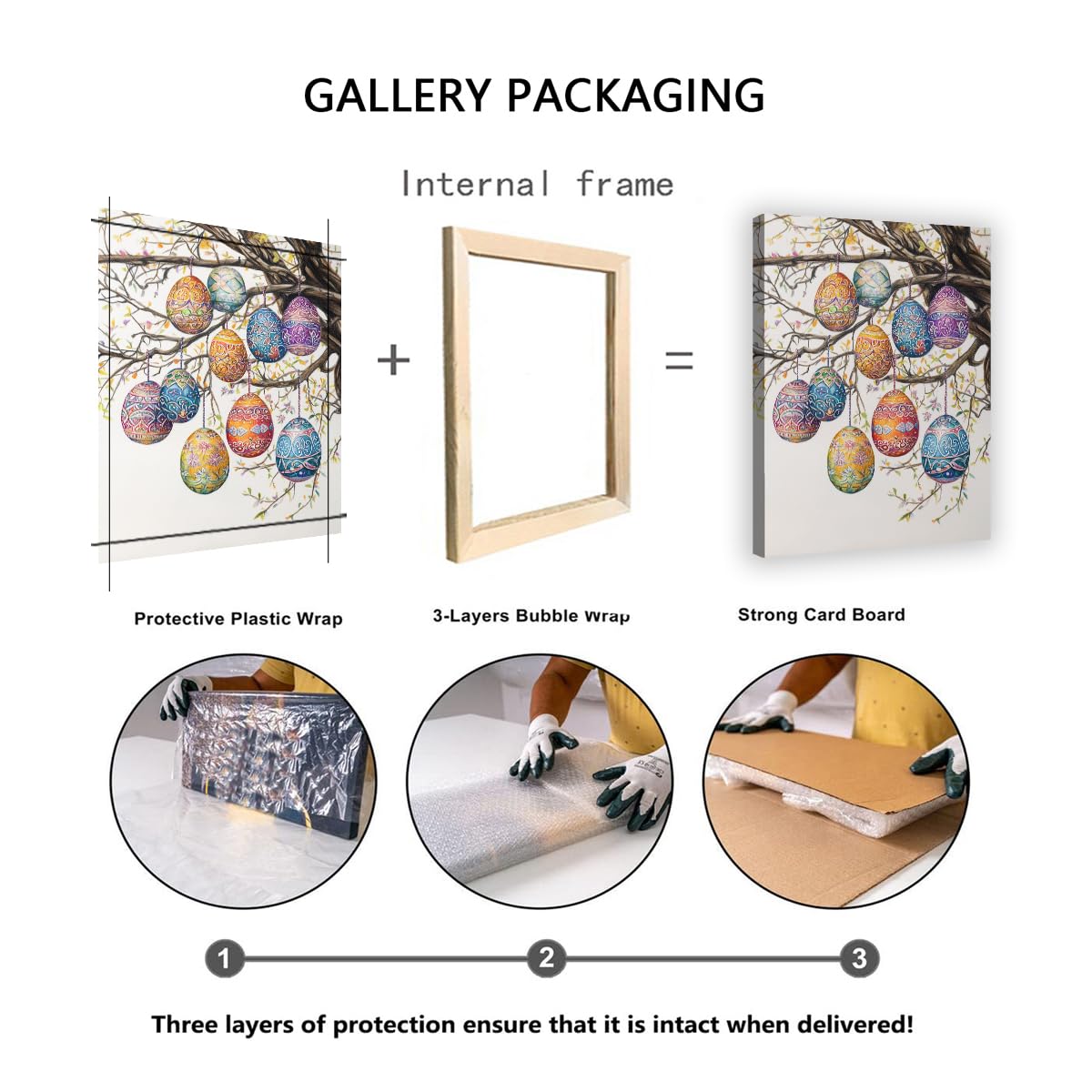 TOANGWALL Estampado rústico de huevo de Pascua con tela de lienzo ramas Estampado sobre lienzo Cuadro floral para decoración moderna de sala de conferencias 60x90cm