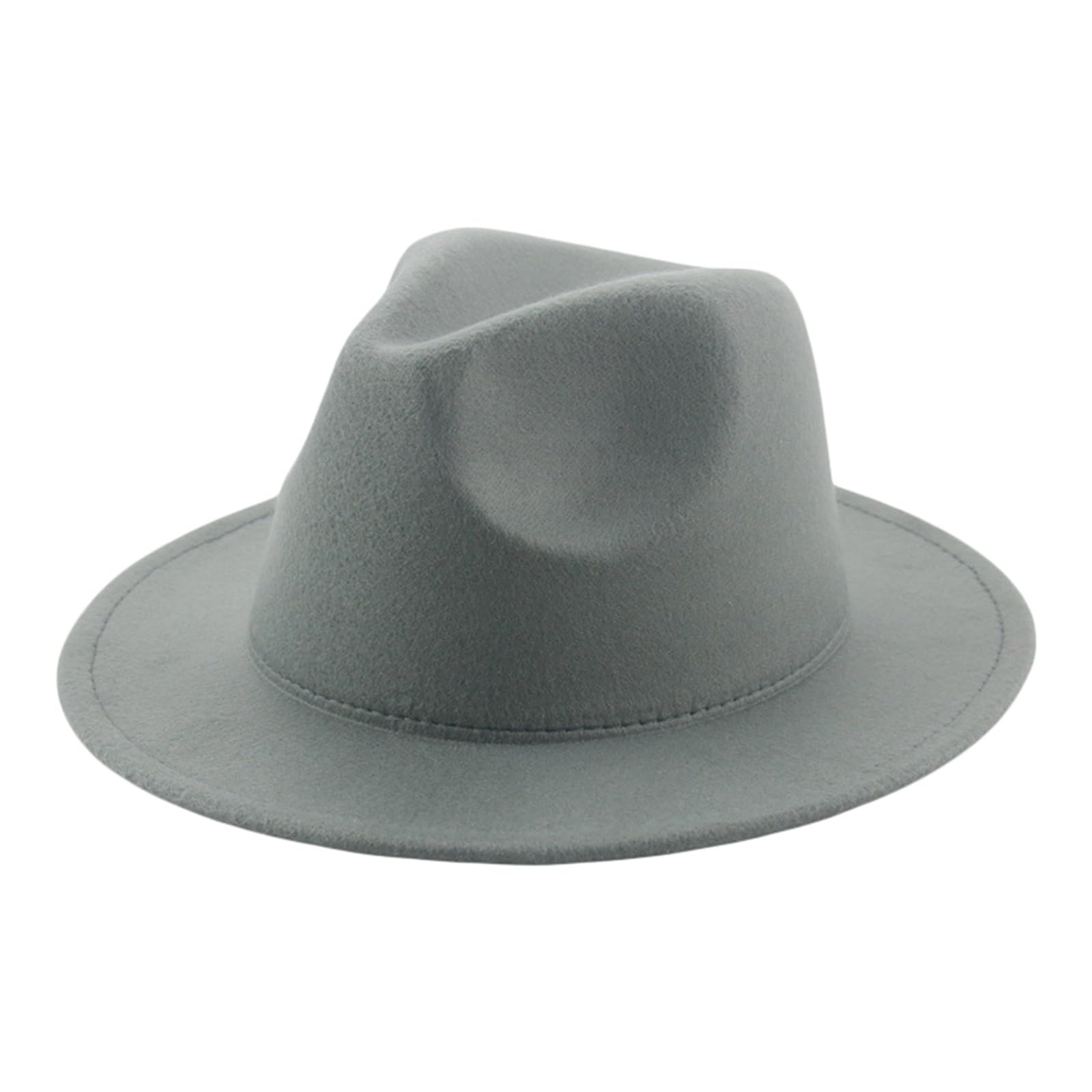 DELIMALI Kids Classic Wide Brim Fedora Hat Children Boys Girls Felt Panama Cap Wool Felt Jazz Hats Party Holiday Stage Hat (A-Gray, 4-10 Years)