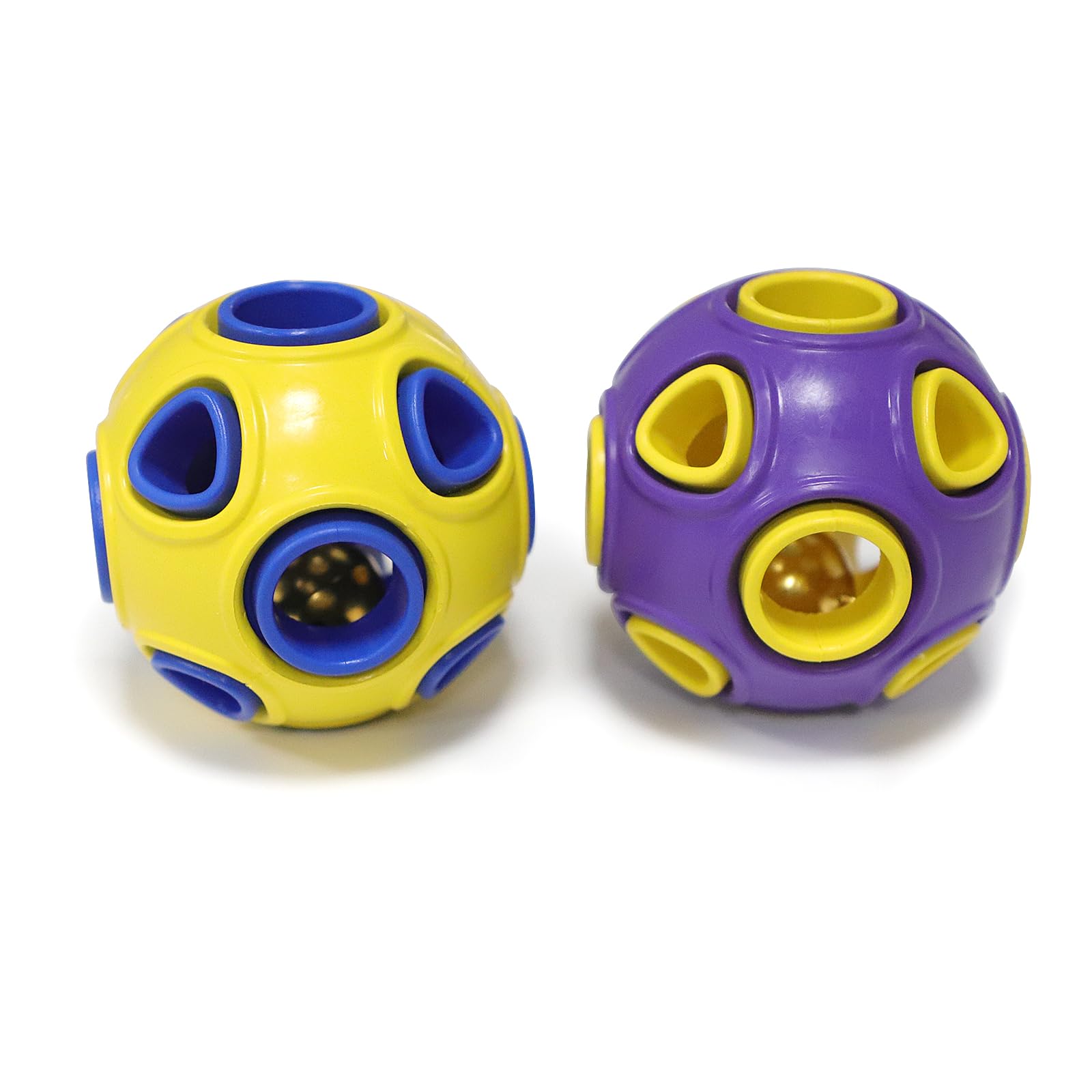 Dog Toy Balls Interactive Rubber Pet Ball Pack for Fetch 3 Puppy Toys with Bell for Medium and