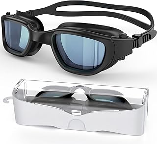 Gafas de natación polarizadas, gafas de natación unisex para adultos, antiniebla, anti rayos UV, visión amplia, gafas de piscina para hombres y mujeres