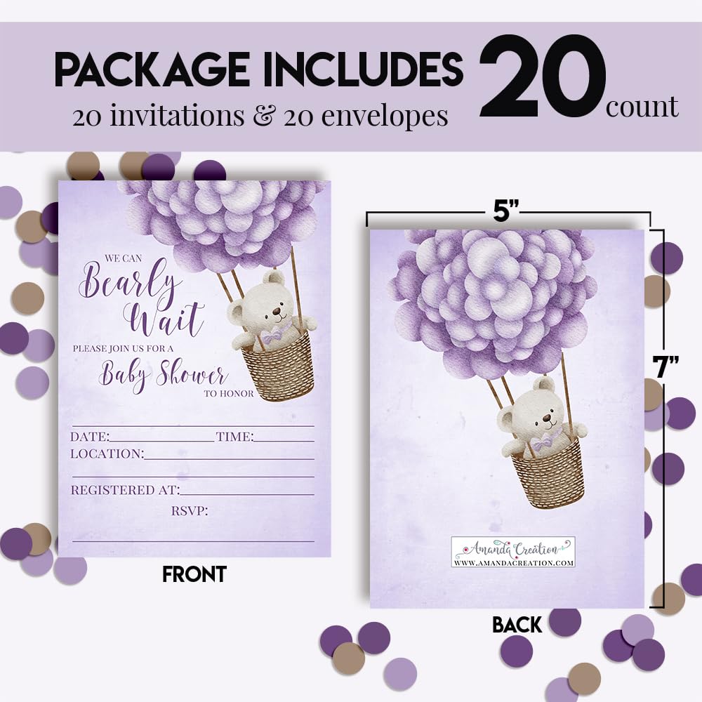 AmandaCreation Babyparty Einladungen – Apfel-Design Mit 20 Umschlägen, 12,7 X 17,8 Cm