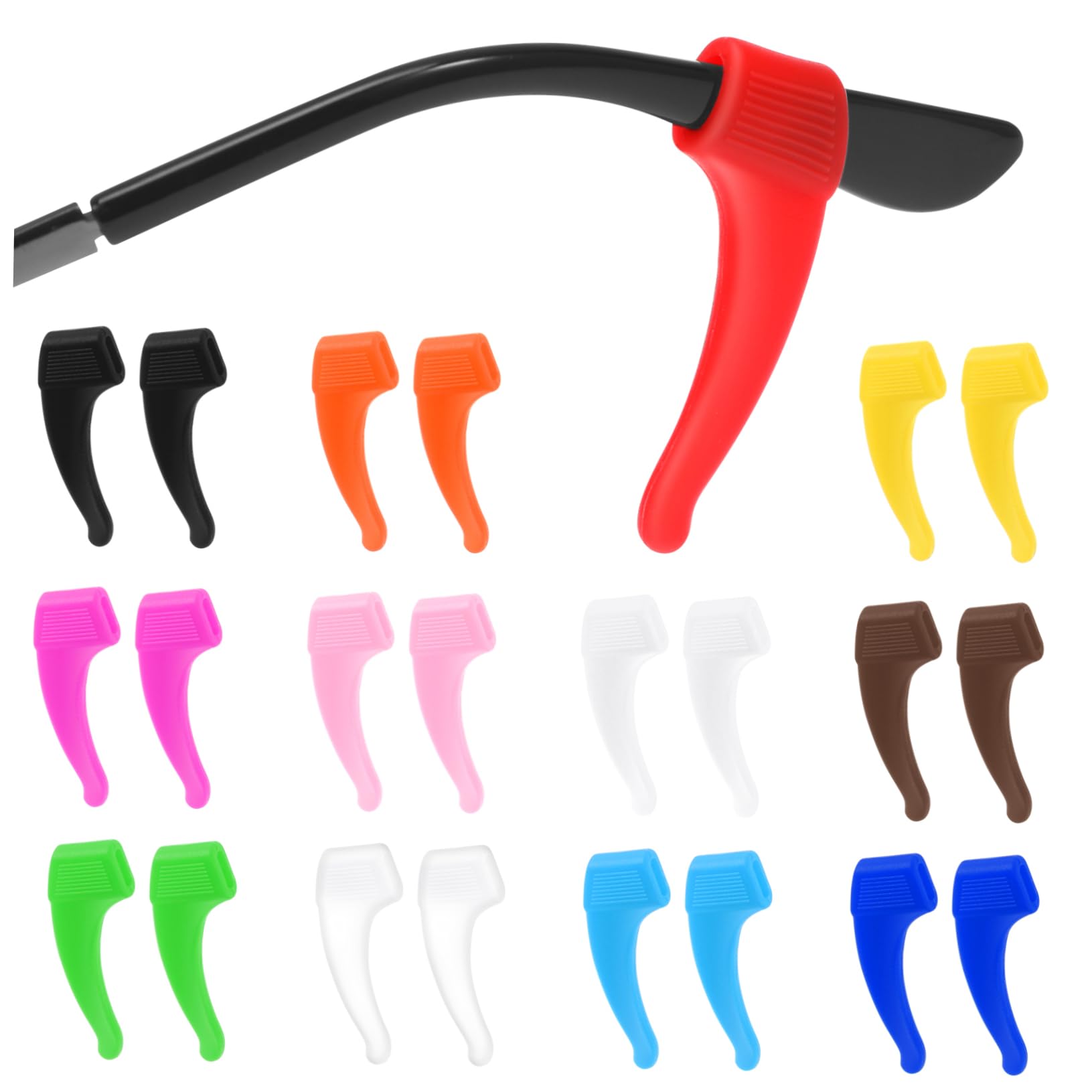 FRCOLOR Crochet D’oreille en Silicone 12 Paires pour Lunettes Antidérapant