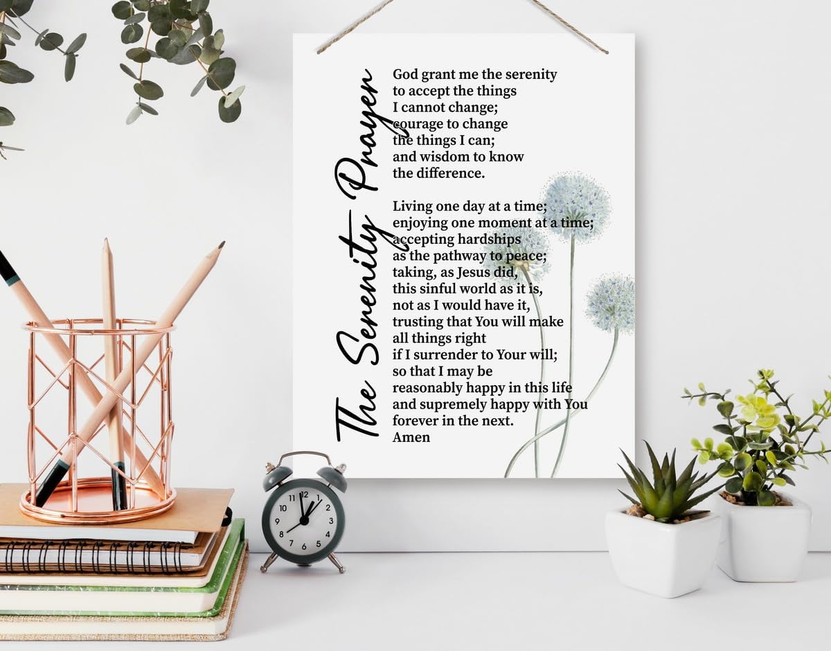 Inspirational Wall Decor, Decorative Hanging Wood Signs, Bible Verse Hanging Sign, Christian Home Decor, Farmhouse Decor for Home Wall, Scripture Decor Art, The Serenity Prayer Wall Sign