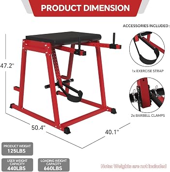 SPART H-PND, Reverse Hyperextension Lower Body Machine, Hip Thrust Rear Kick Exercise Equipment, 1100LBS Specialty Home Gym for Physical Therapy, Back Rehab, Abdominal, Hip, Core, Leg Workouts