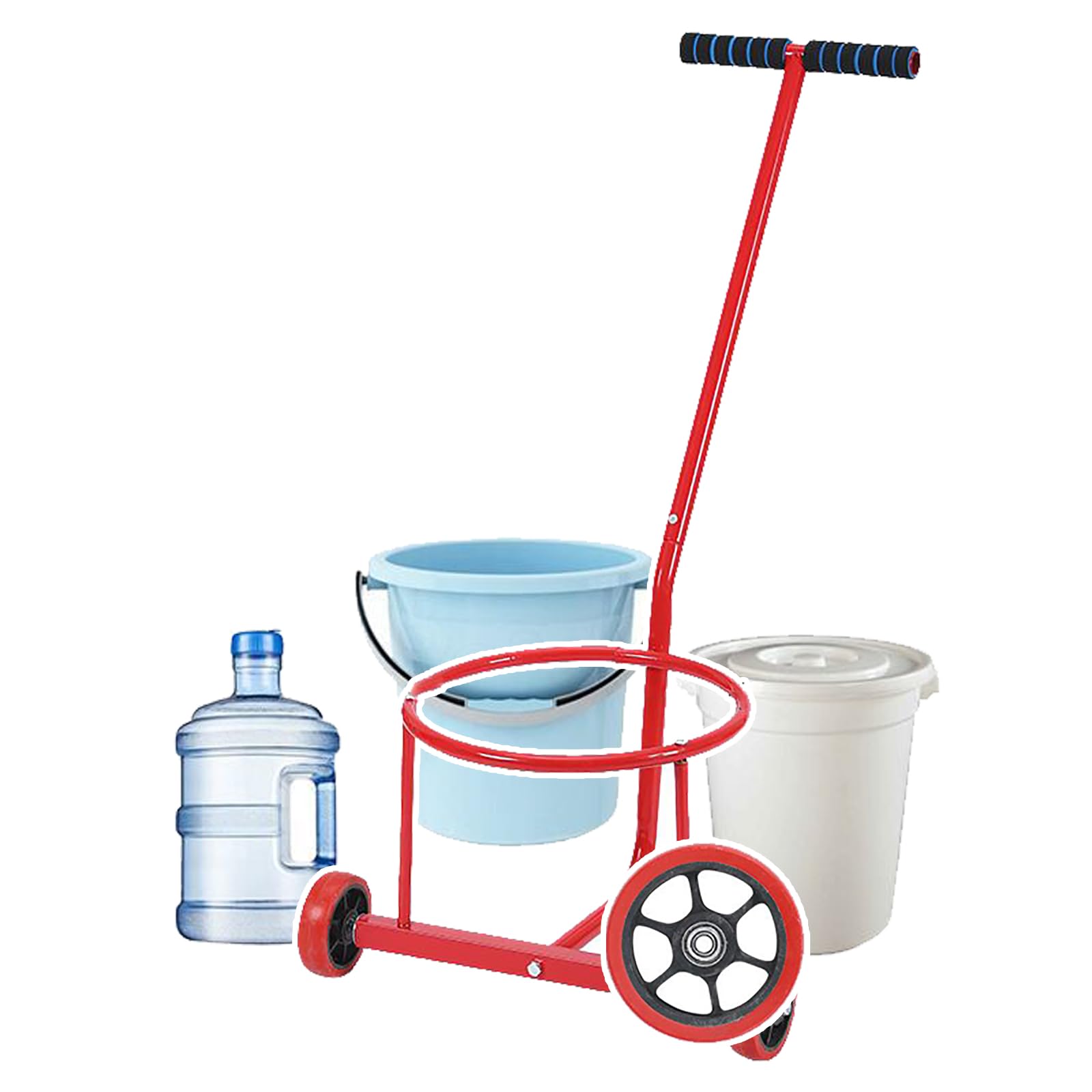 Carretilla De Mano, Carretilla para Cubos, Capacidad De Carga: 100 Kg, Diámetro: 29 Cm, Alto: 80 Cm, para Transportar Latas De Leche, Cubos Y Botes De Basura,10cm