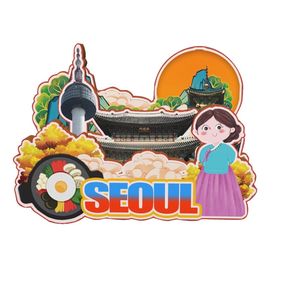 Aimant pour réfrigérateur Séoul, Corée du Sud : joli cadeau souvenir de Aimant pour réfrigérateur Séoul, Corée du Sud : joli cadeau souvenir de