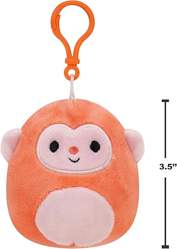 Miniatura 4 de Squishmallows Original Elton Peach Monkey 3-Pack: peluche con clip de 8 pulgadas, 5 pulgadas y 3.5 pulgadas - Peluche oficial de Jazwares Little