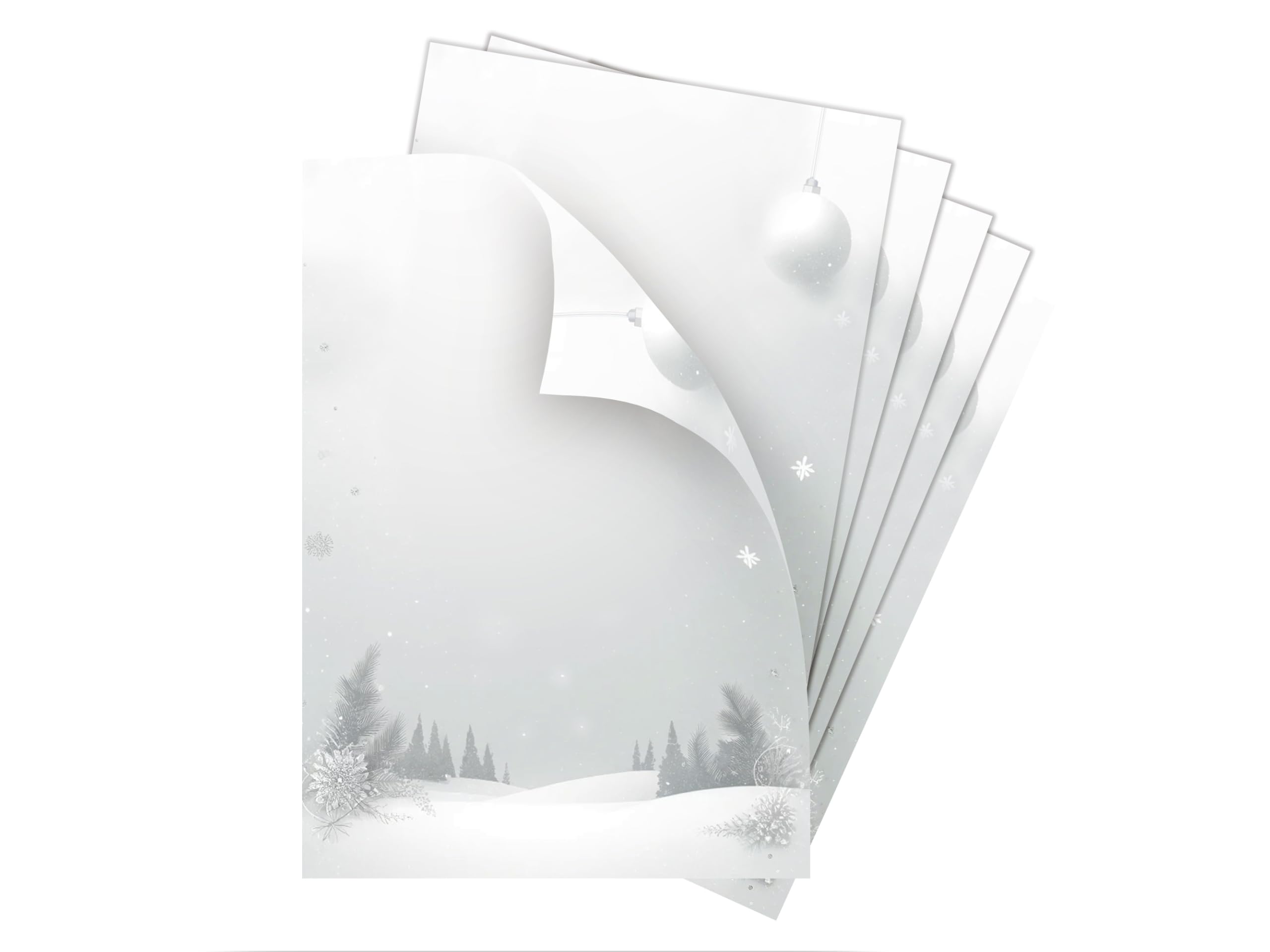 Briefpapier Weihnachten Weihnachtsbriefpapier mit Umschlag Umschlägen mit Fenster Weihnachtspapier A4 für Kunden (250 Blätter + 250 Umschläge)