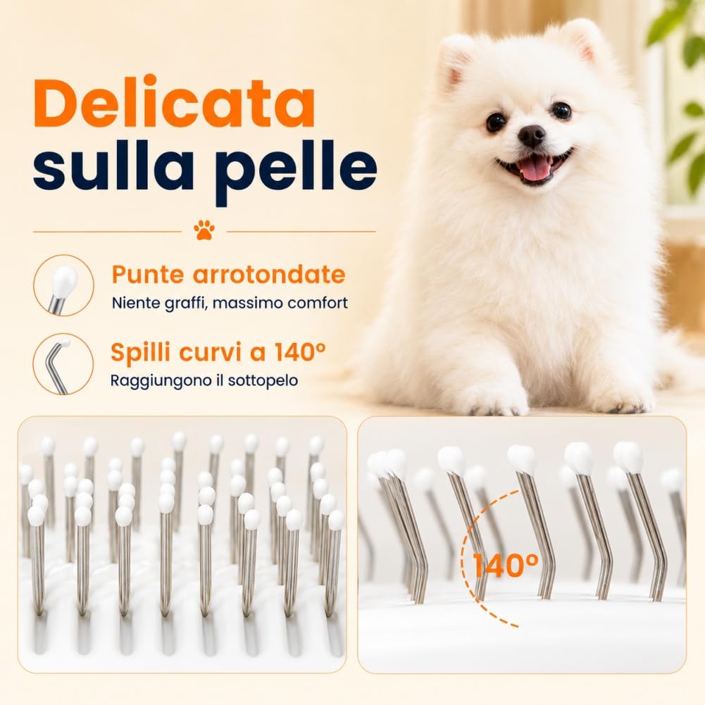 4 in 1 Spazzola Aspirante - Aspirapolvere Toelettatura per Cani Gatti