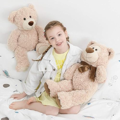 Miniatura 60 de Tezituor Oso de peluche gigante de 4.3 pies, animales de peluche grandes de 52 pulgadas con vientre blanco, regalo de San Valentín para novias