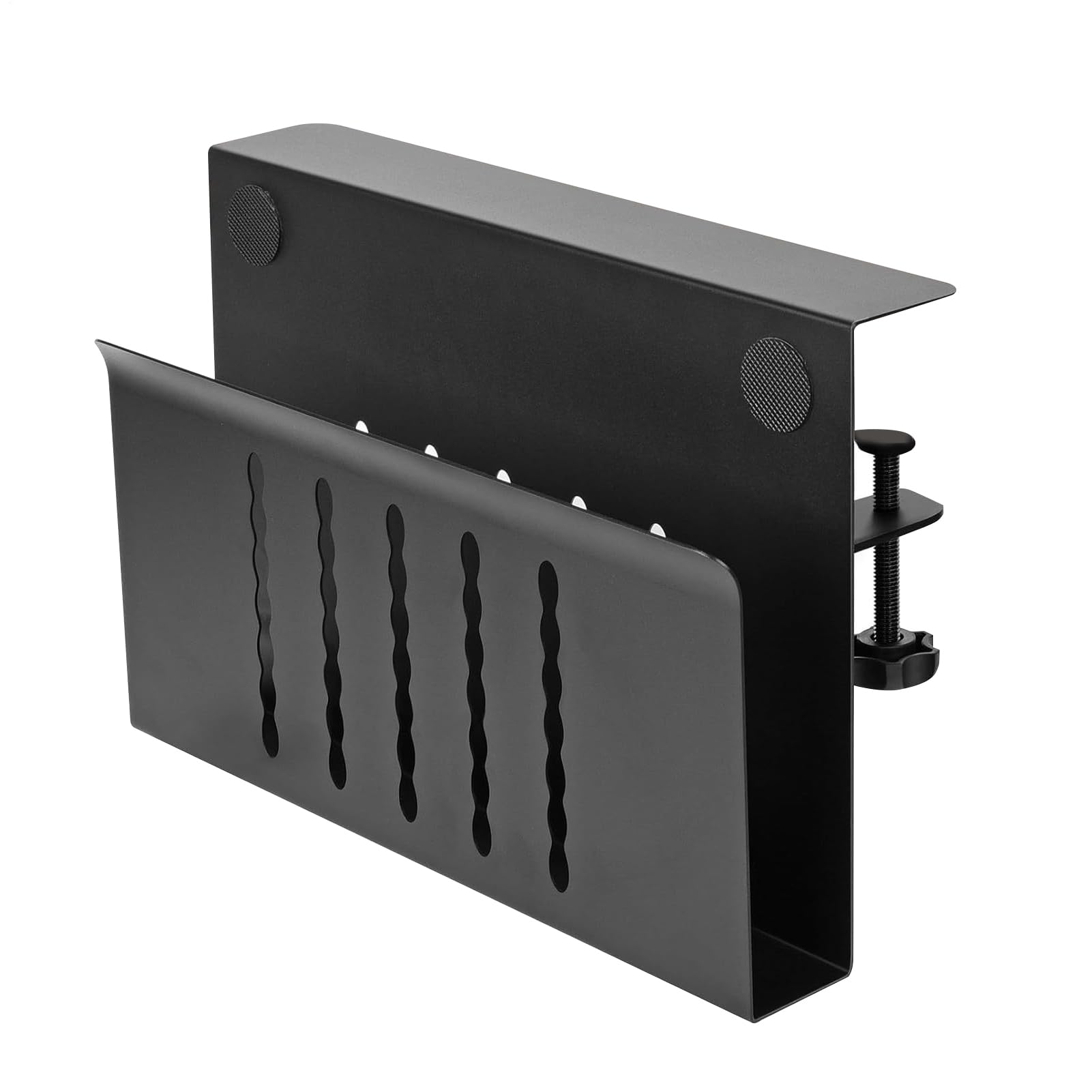 Supporto verticale per computer portatile in lega di alluminio | dissipazione del calore sotto la scrivania, supporto per laptop, senza foratura, supporto laterale per camera da, studio