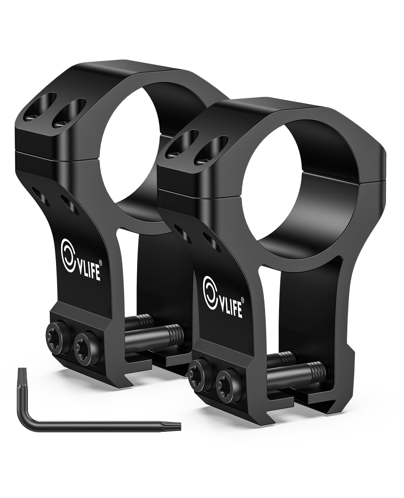 CVLIFE 1 inch Dovetail Scope Rings Mount for 3/8 inch or 11mm Dovetail Rails - 1" Rifle Scope Mount with See Through Base - 2 Pieces