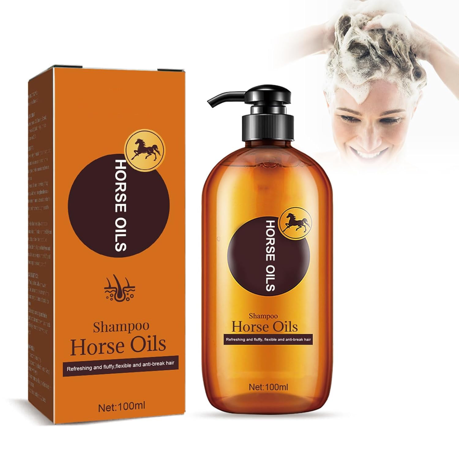 LezpzayHorse Oil Shampoo, Nourishing Shampoo with Horse Oil, Moisturising Horse Oil, Hair Growth Shampoo for Thinning Hair, Hair Loss & Dandruff Shampoo