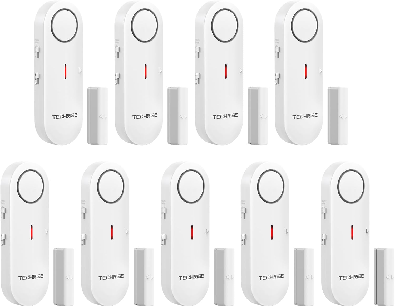 TechRise Door and Window Alarm,Door Alarms for Kids Safety,Easy-to-Install Door Sensor,3-Level Volume Adjustment, Suitable for Doors,Windows,Drawers,Garages,Apartment and Home Safety