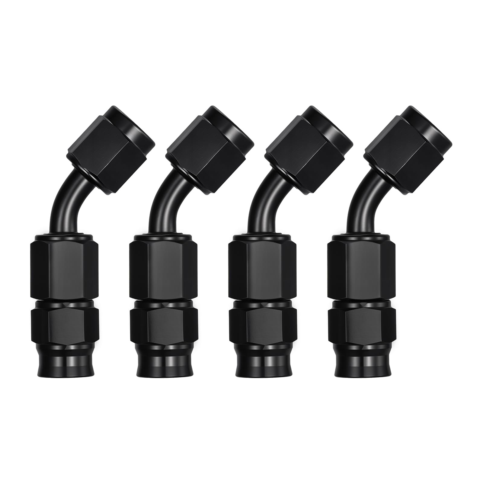 EVIL ENERGY 3AN PTFE Hose End Fitting 45 Degree Black for PTFE Hose Only 4PCS