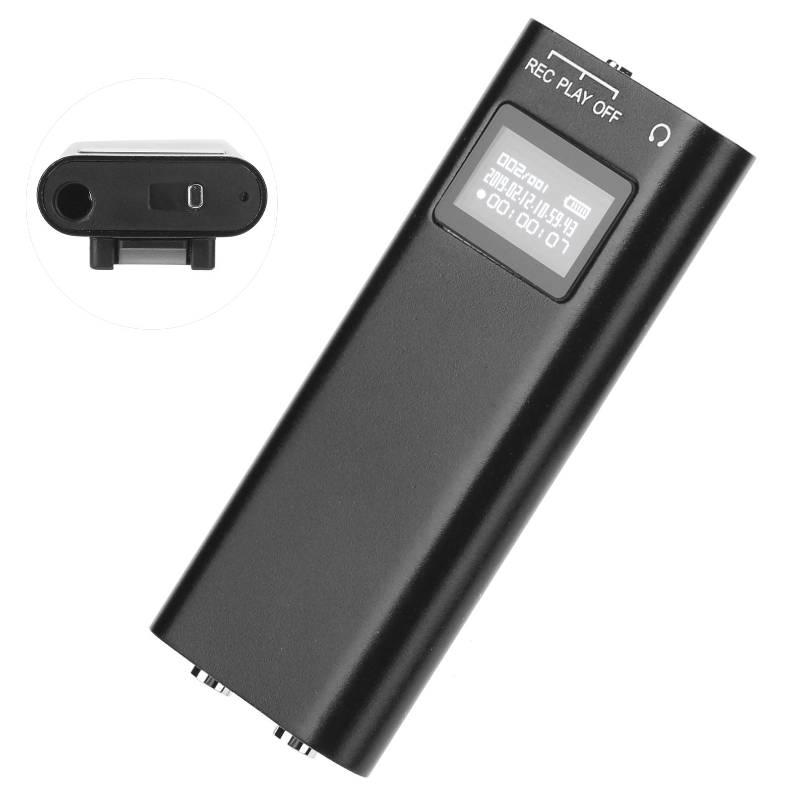 03 Cyfrowy dyktafon głosowy, mini rejestrator audio, mały rozmiar i lekki dla studentów dorosłych (32 GB)