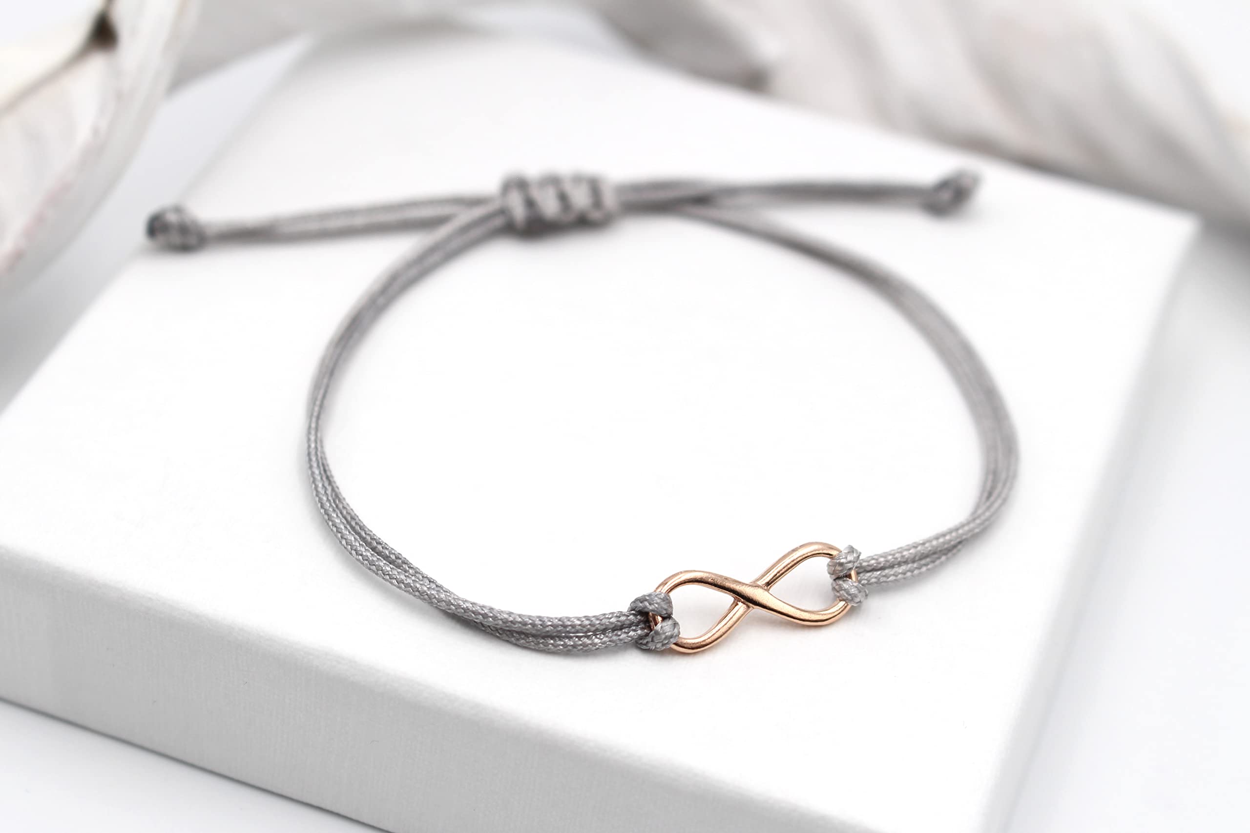 Infinity Armband Set Mr & Mrs 925 Silber - 4tlg Partnerarmband verstellbar | große Farbauswahl
