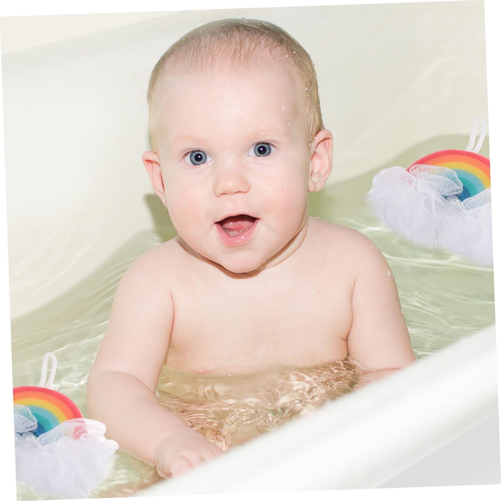 Spugna da Bagno per Bambini Arcobaleno, 2 Pezzi, Delicata