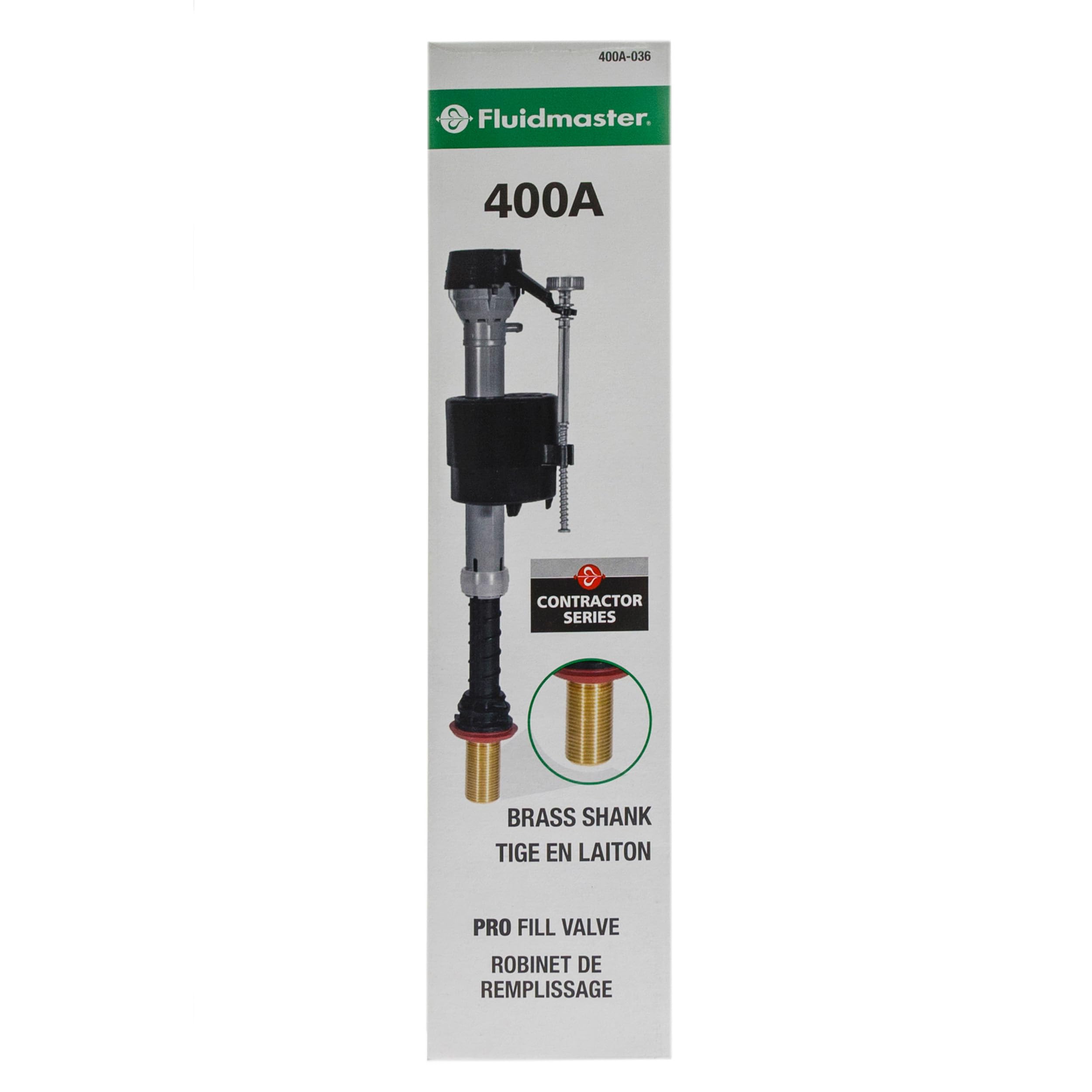 Fluidmaster 400A Toilet Fill Valve with Brass Shank, Toilet Flush
