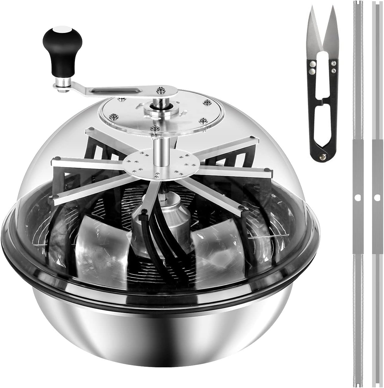 iPower Bud Leaf Bowl Trimmer 16 inch Twisted Spin Cut for Hydroponic Plant Upgraded Gears, Sharp Stainless Steel Blades, 16", Hand Pruner Included