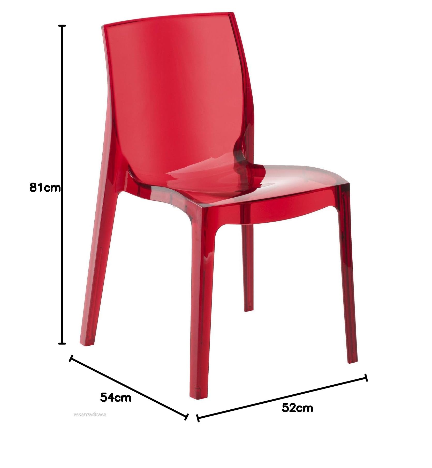 Sedia Ice Higlopp Antracite Lucido - Impilabile, Per Cucina O Bar - Foto 11