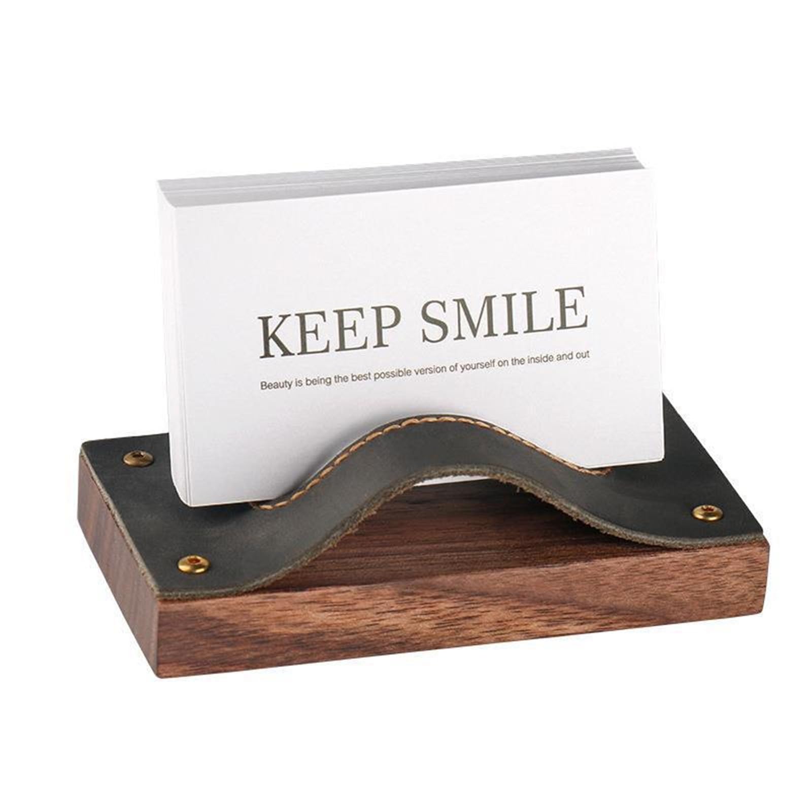 Wcxozerty Noir Business Card Holder Name Card Holder Creative Solid Wooden Note Box Case For Office Home(Noir)