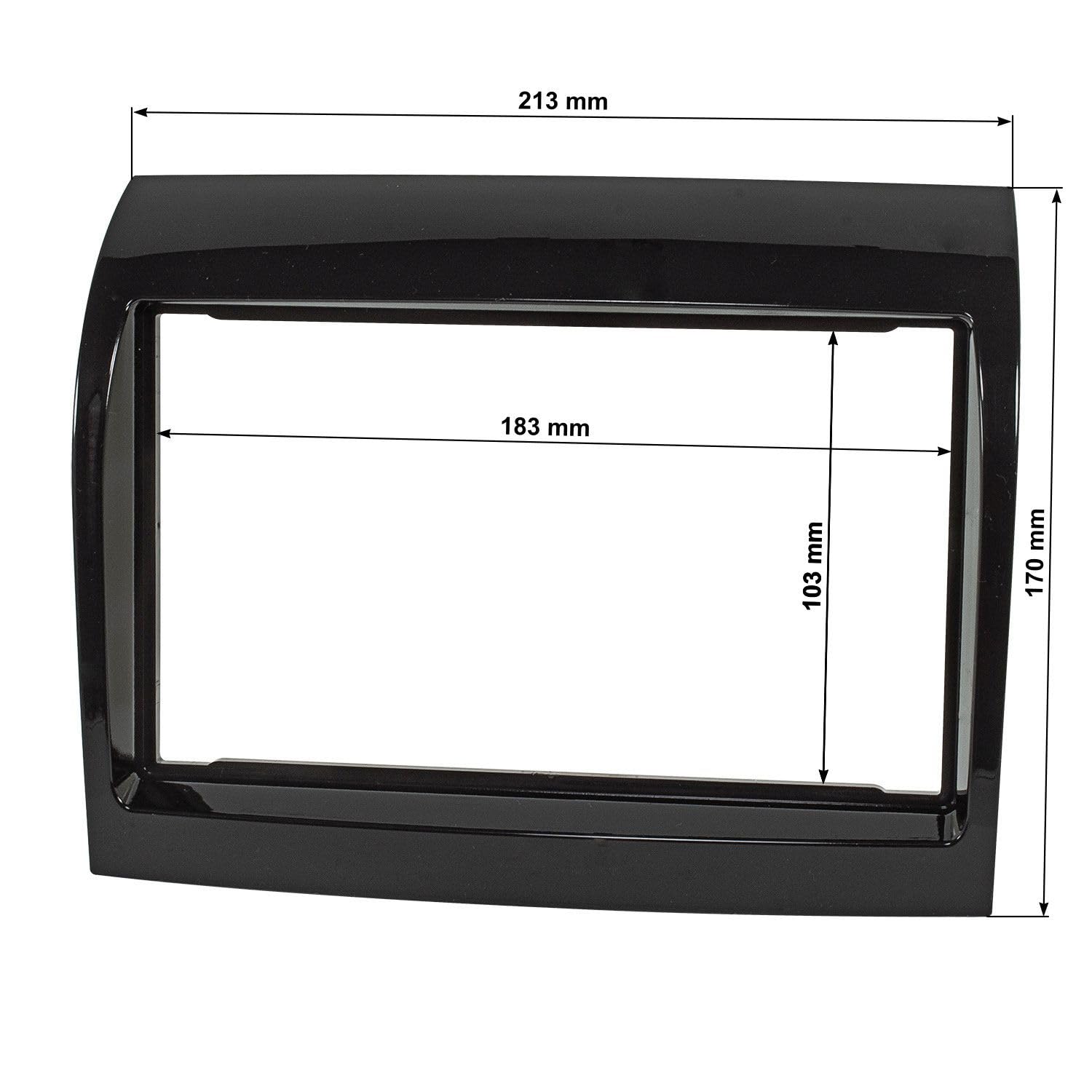 tomzz Audio 2414-051 Cornice radio doppio DIN compatibile con Fiat Ducato (250) Peugeot Boxer Citroen Jumper 2011-2014 Piano Black Lacquer