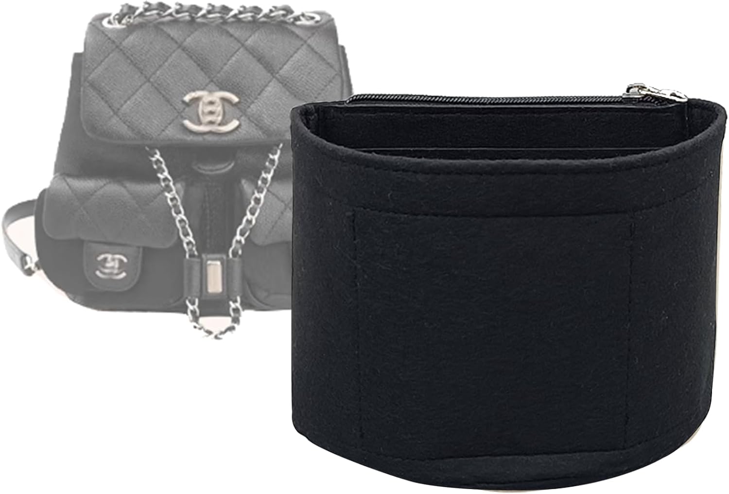 Lckaey 財布 オーガナイザー インサート シャネル ドゥマ バックパック オーガナイザー ドゥマ バックパック 23P インサート 1019black-S
