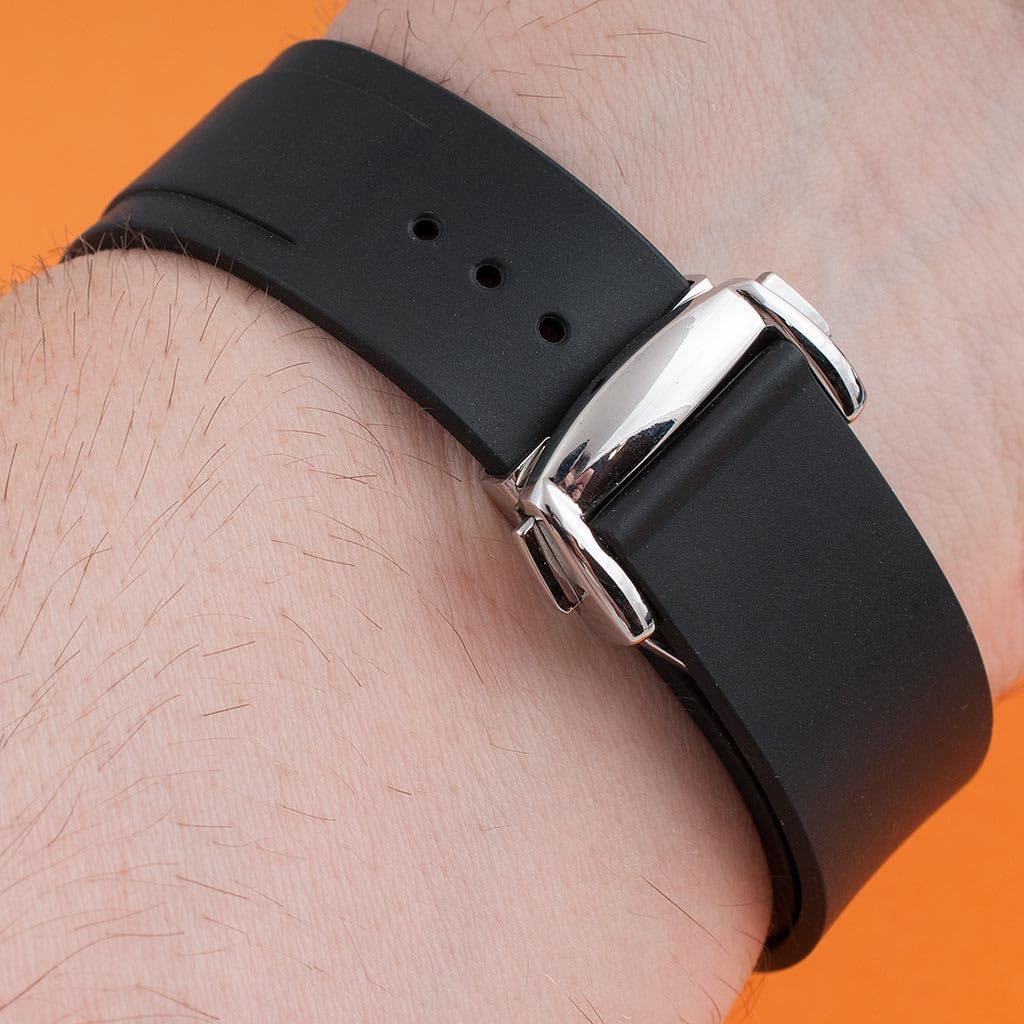 StrapHabit Quick Release Deployant Rubber Watch Strap For Large and Small Wrists - Women and Men - Band FKM Deployment 19mm, 20mm, 21mm, 22mm - Image 5