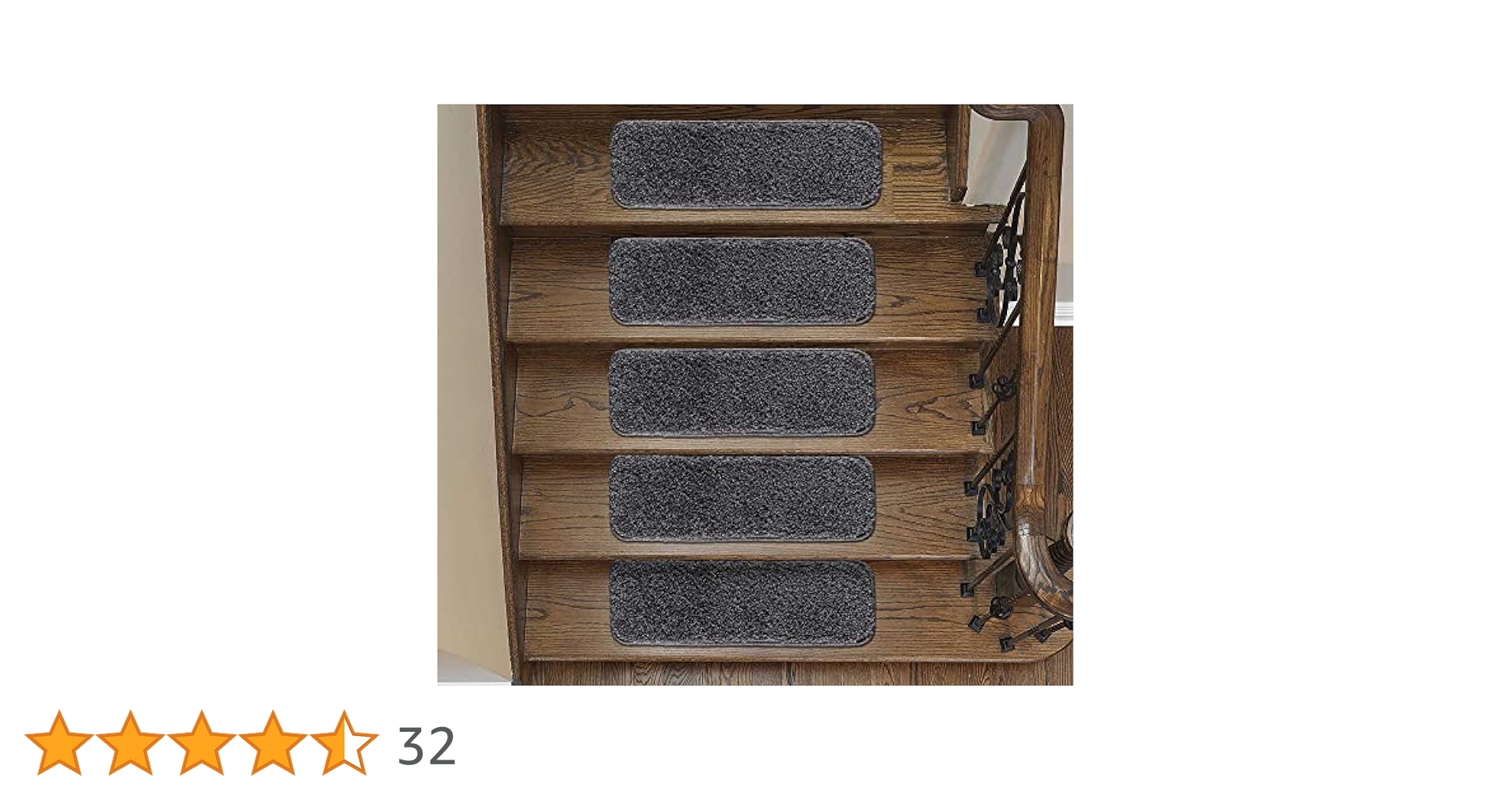 Emmahome Soft Shaggy Carpet Stair Treads NON-SLIP MACHINE WASHABLE