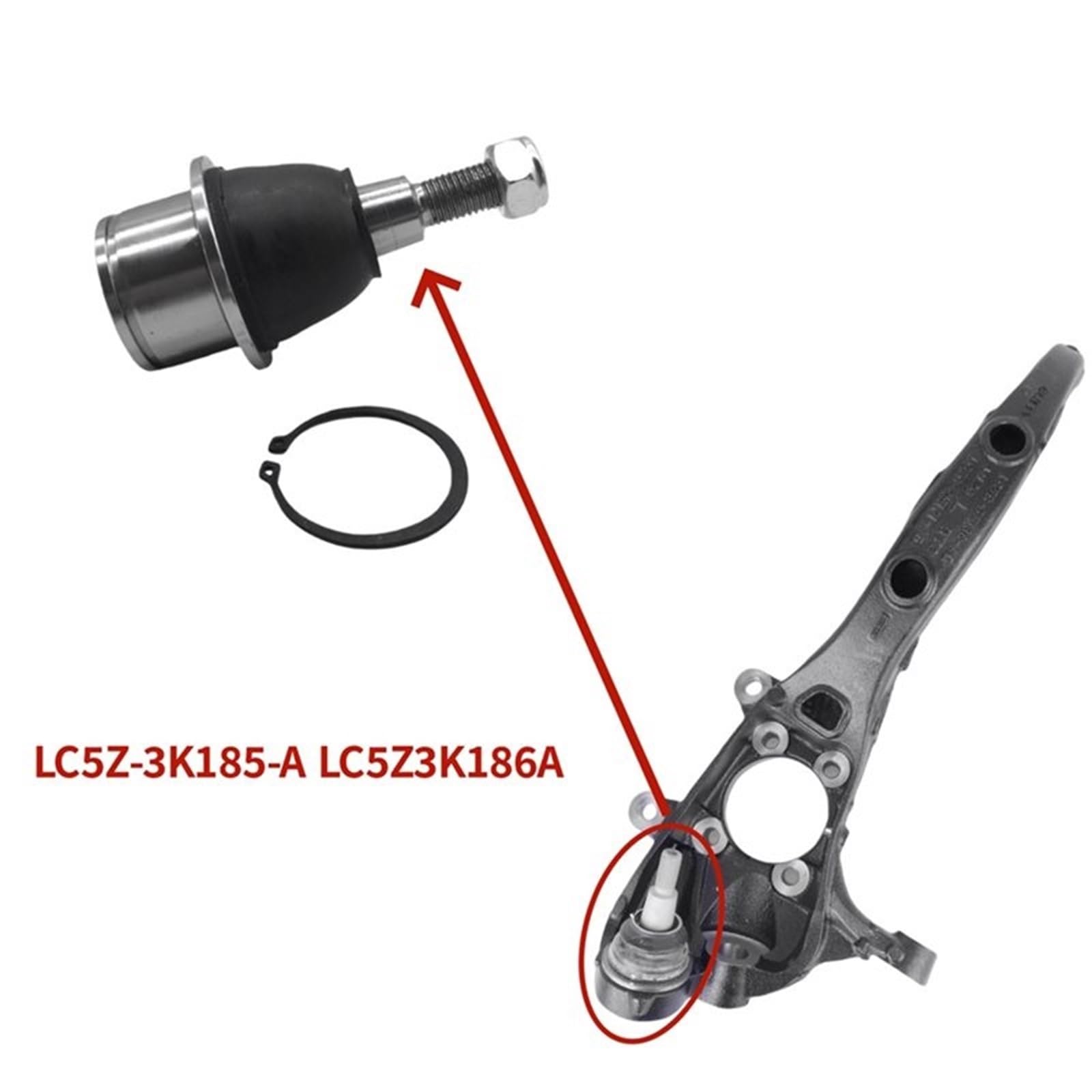 Tirante dello Sterzo Adatto per Lincoln Aviator 2020-Front Giunto Snodo Dello Sterzo Anteriore LC5Z-3K185-A LC5Z3K186A