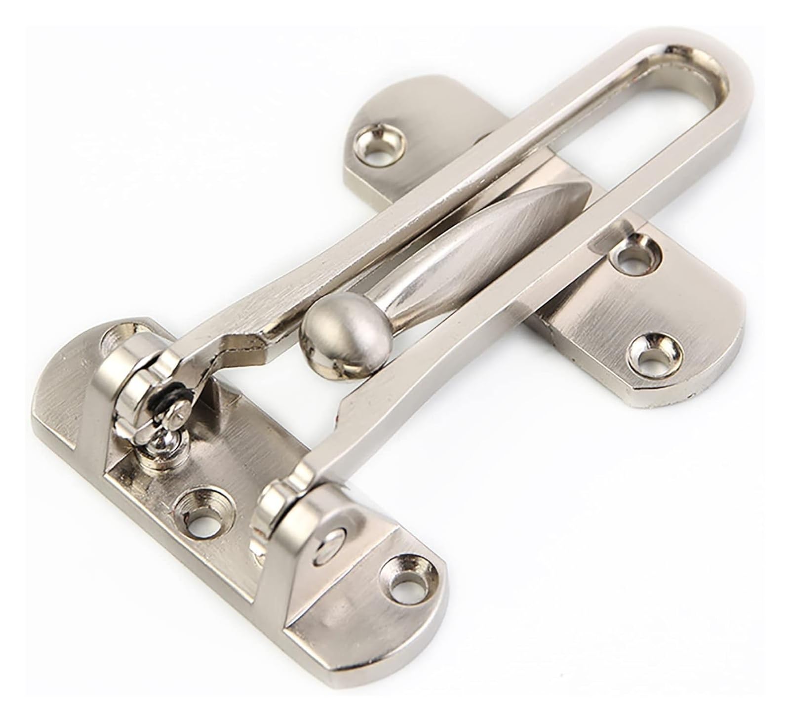 Door Latch， Zinc Alloy Swing Bar Door Lock Chain Multicolor(Silver)