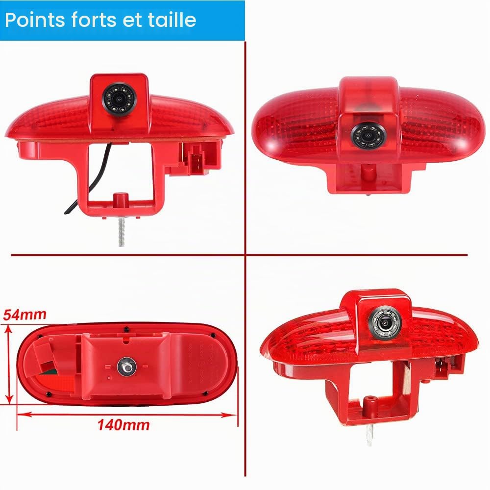 Kit caméra de recul de feu stop HD avec moniteur rétroviseur, caméra de recul de remplacement pour Renault Trafic II III Diesel Essence Traction avant FL EL JL JG FG/Nissan Primastar Diesel Essence